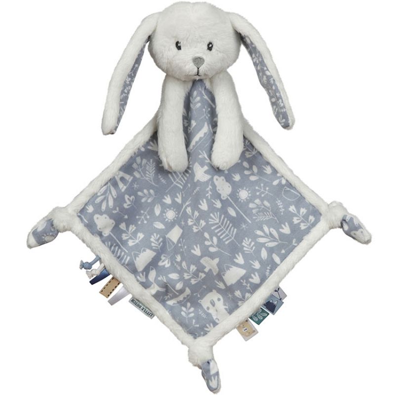 Doudou plat lapin Adventure blue (19 x 19 cm) Little Dutch