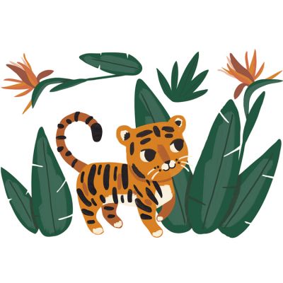 Planche de stickers Petit guépard Jungle night  par Lilipinso