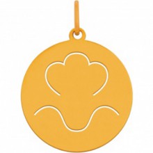 Médaille Ligne Création main de Fatma vague ajourée 15 mm (or jaune 750°)  par Yade