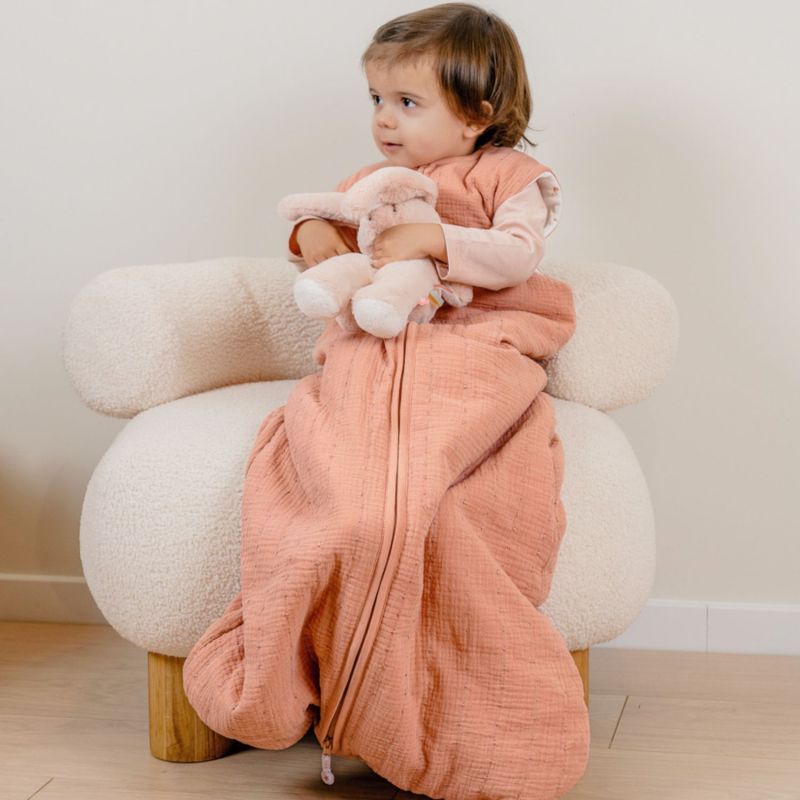 Gigoteuse légère en mousseline bio Rose (100 cm) Noukie's Ambiance 2