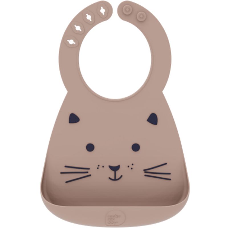 Bavoir silicone à poche Chat taupe Make My Day