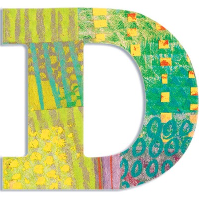 Lettre D en bois Paon Djeco