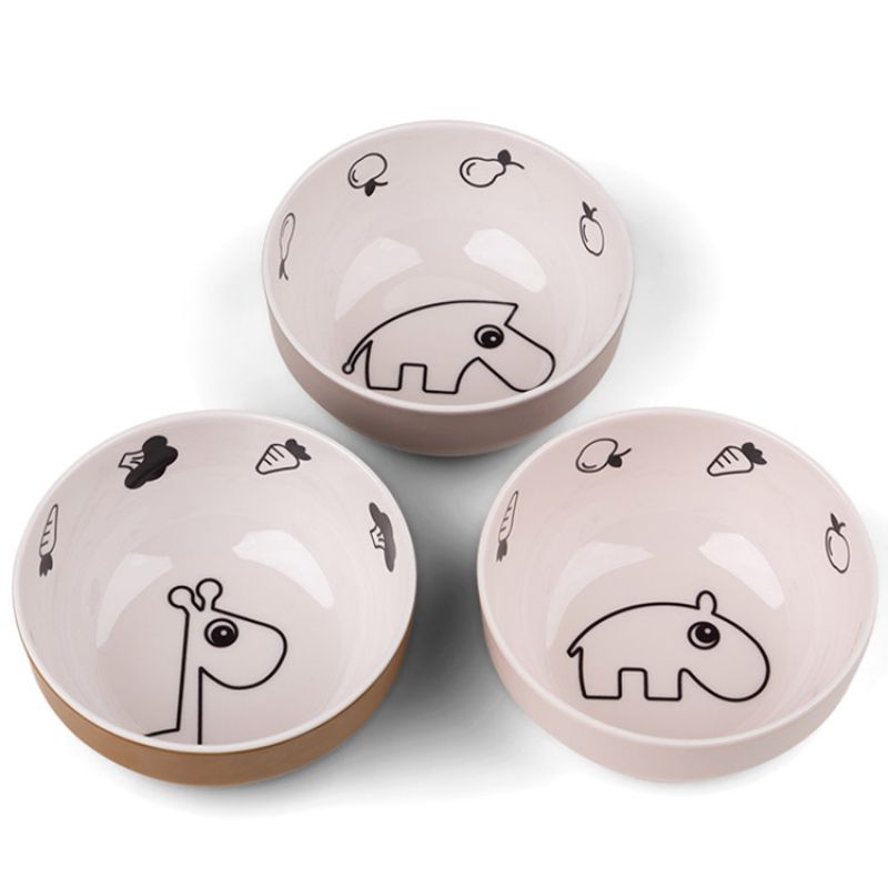 Lot de 3 bols Deer friends rose et jaune Yummy mini Done by Deer