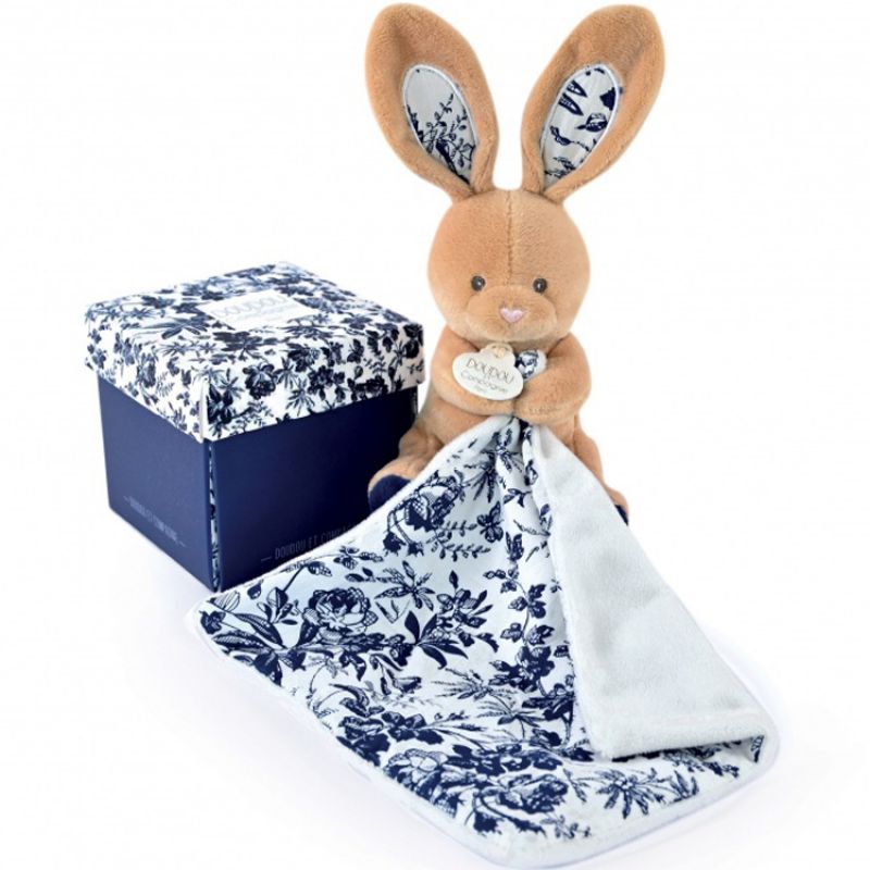 Doudou plat pantin Lapin marine Boh'aime (12 cm) Doudou et Compagnie