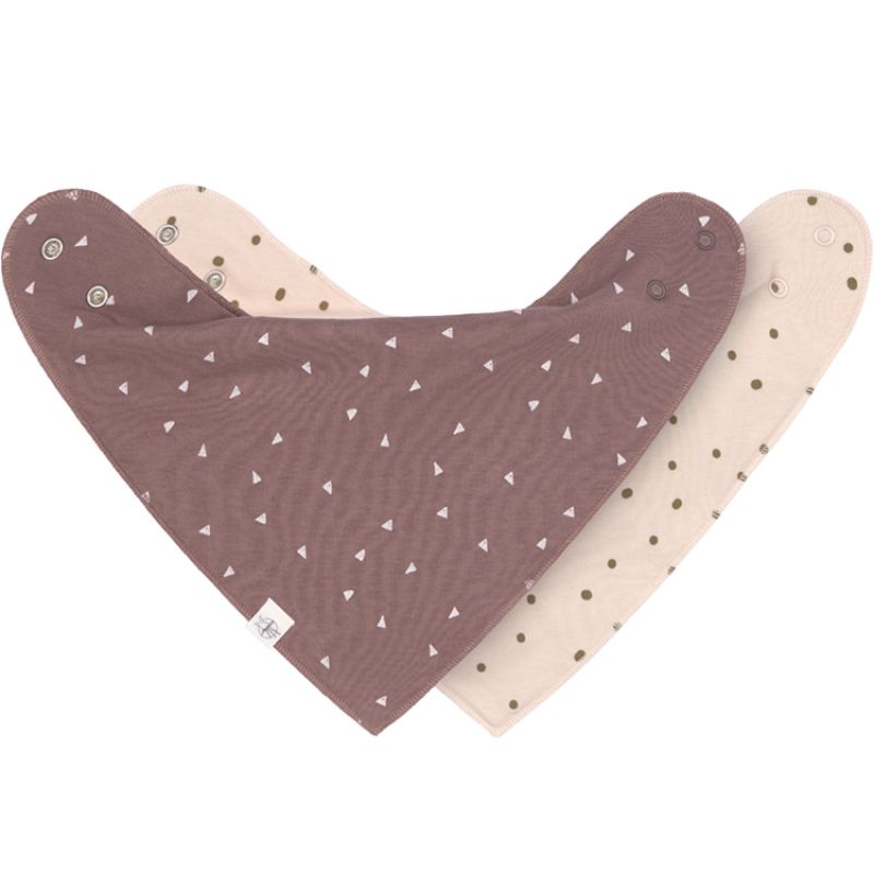 Lot de 2 bavoirs bandanas rose et cannelle Lässig