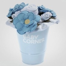 Grand bouquet de naissance bleu (12 pièces)  par Babycorner
