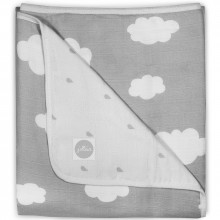 Couverture en mousseline de coton nuage gris (75 x 100 cm)  par Jollein