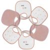 Lot de 6 bavoirs premier âge Cœurs Trois Kilos Sept Produit 1