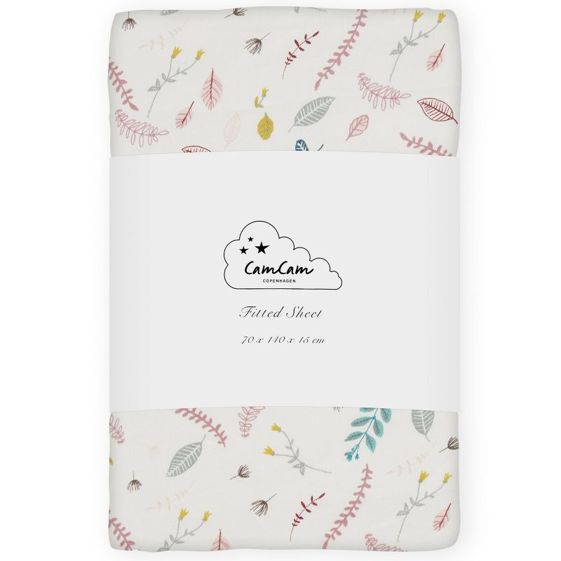 Drap housse en coton bio Pressed Leaves (70 x 140 cm) Cam Cam Copenhagen