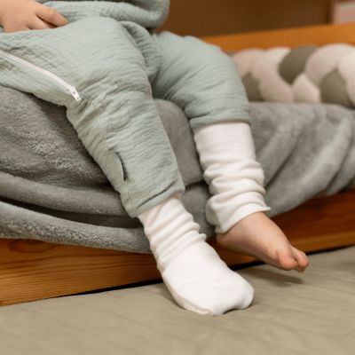 Gigoteuse à pieds réversible  vert d'eau 4 saisons avec chaussettes (2-3 ans)