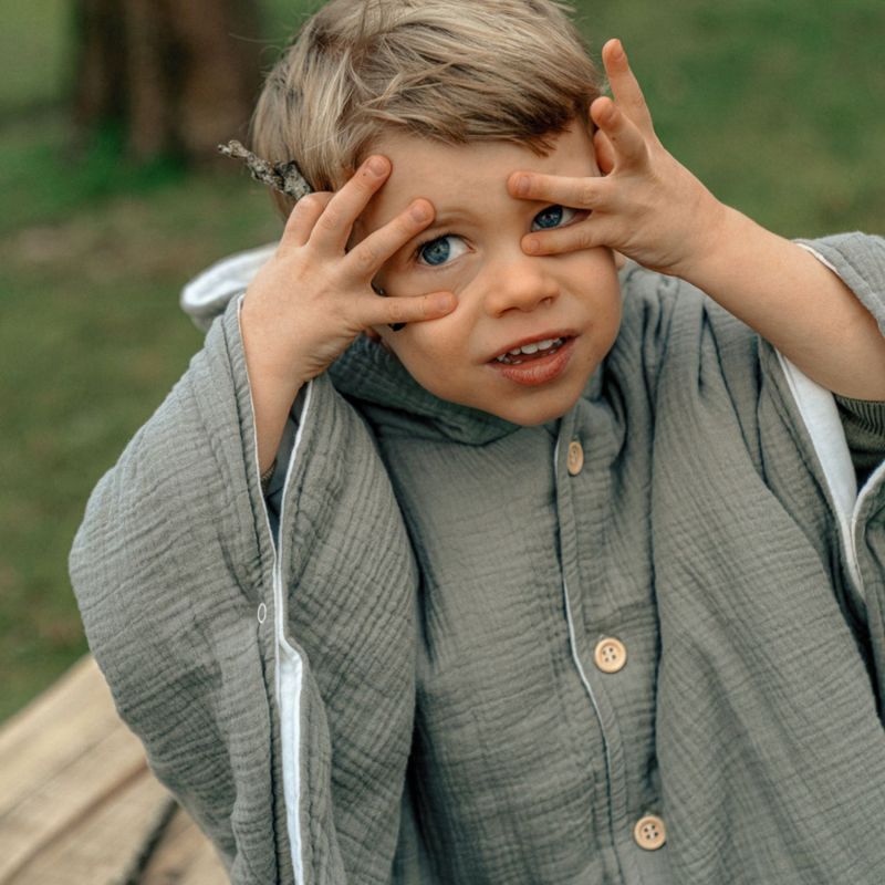 Poncho en mousseline bio Kaki (6-18 mois) Noukie's Ambiance 5