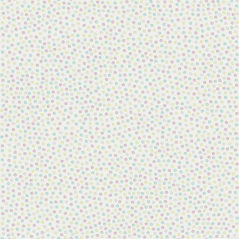 Papier peint Petites fleurs Les jolis pas beaux écru (10 m) Moulin Roty
