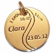Médaille de naissance balle de tennis (plaqué or jaune)  par Alomi