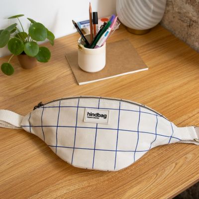 Sac banane Olivia Le Carnet Ecru-Bleu