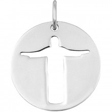 Médaille Esquisses Mini Christ de Rio 10 mm (or blanc 750°)  par Maison La Couronne