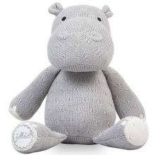 Peluche hippopotame tricot gris (26 cm)  par Jollein