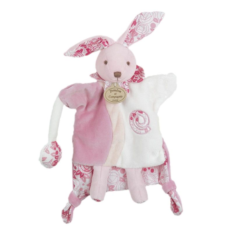 Doudou marionnette lapin Tatoo rose Doudou et Compagnie