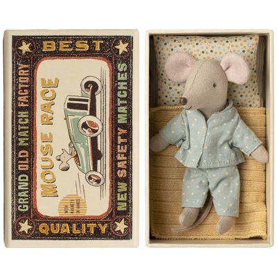 Petit frère souris dans une boîte d'allumettes Maileg