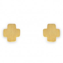Boucles d'oreilles Spirit croix (vermeil doré)  par Coquine