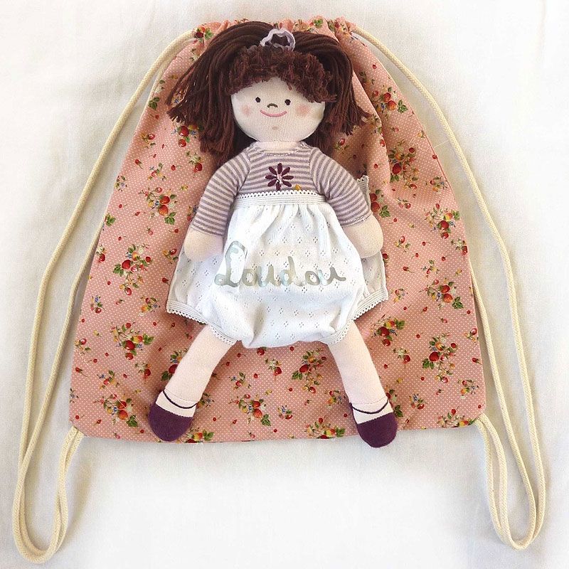 Sac à doudou liberty rose (personnalisable) Les Griottes