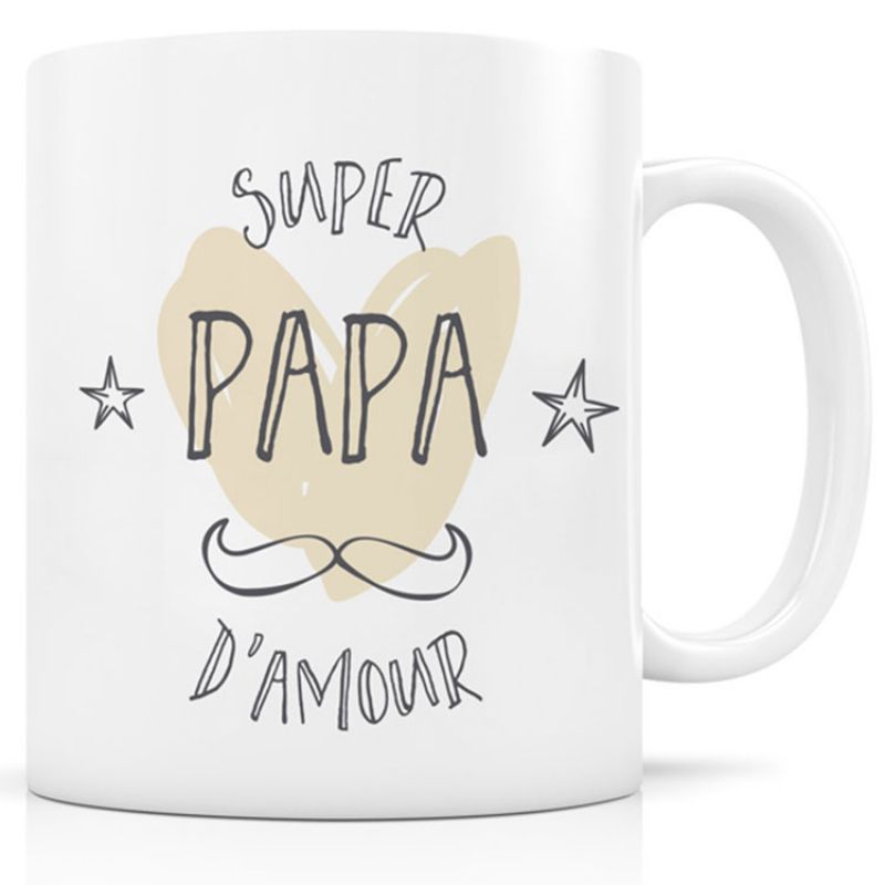 Mug céramique Super Papa d'amour Signature Label Tour