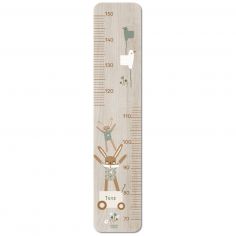 Toise en bois Lapin doudou sauge personnalisable - Charlie et Suzie