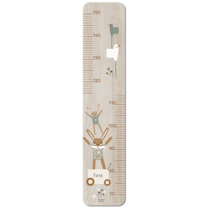 Toise en bois Lapin doudou sauge personnalisable Charlie et Suzie Produit 1