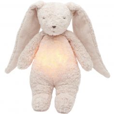 Peluche veilleuse lapin nature bio avec sons & lumières rose 2.0 - Moonie