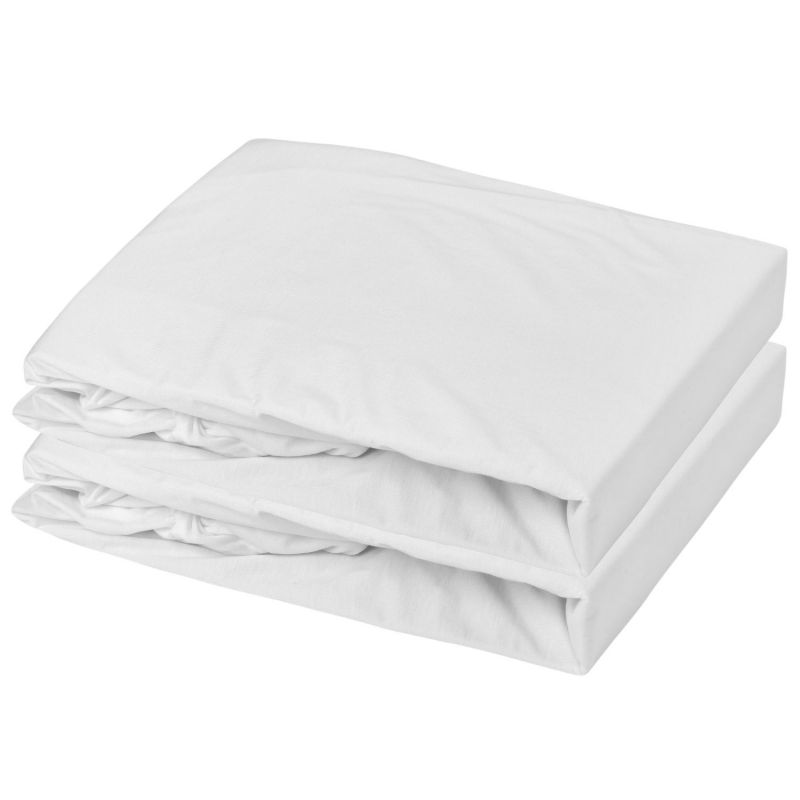 Lot de 2 draps housses en jersey Blanc (70 x 140 cm) Mon P'tit Dodo Produit 1