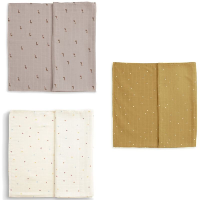 Lot de 3 mini langes en mousseline de coton bio (50 x 50 cm) Gloop !