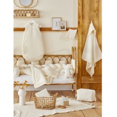 Couverture polaire double gaze de coton Mousse de lait (70 x 100 cm)