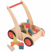 Chariot de marche avec blocs en bois  par Egmont Toys