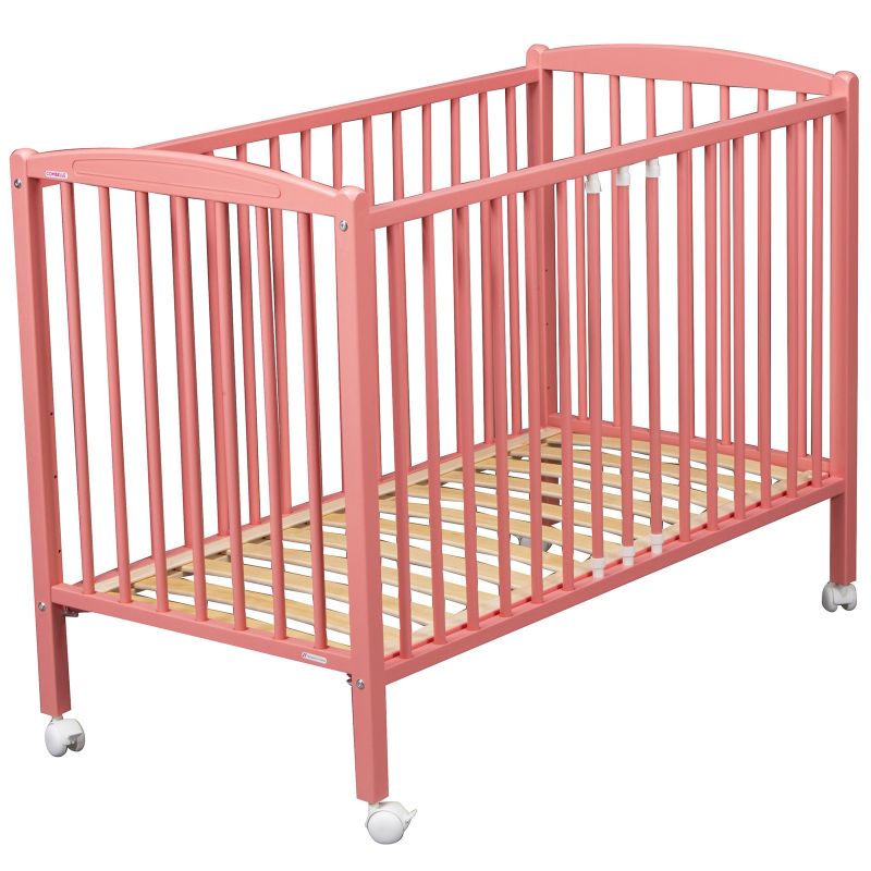 Lit à barreaux Arthur en bois massif laqué rose (70 x 140 cm) Combelle