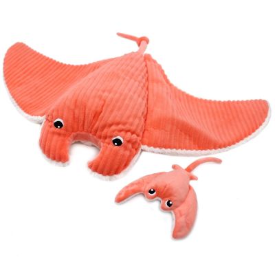 Peluche géante Mantalou la raie manta et son bébé Corail (67 cm)