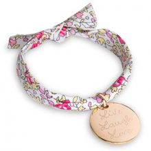 Bracelet maman Liberty avec médaille personnalisable (plaqué or)  par Merci Maman