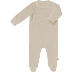 Combinaison pyjama en velours bio Sandshell (6-12 mois : 67 à 74 cm)