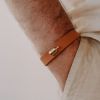 Bracelet en cuir Mon Petit Poids Camel (plaqué or jaune) - Mon Petit Poids