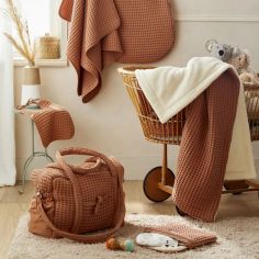 Couverture polaire en coton gaufré Cassonade (75 x 120 cm)