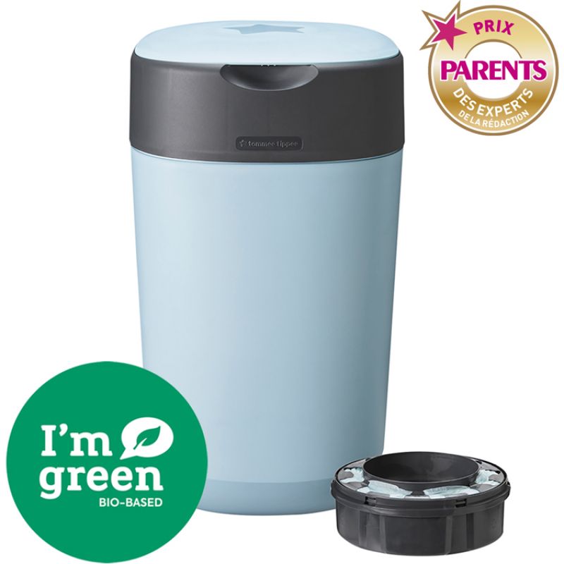 Poubelle à couches Twist & click bleue + 1 recharge Tommee Tippee