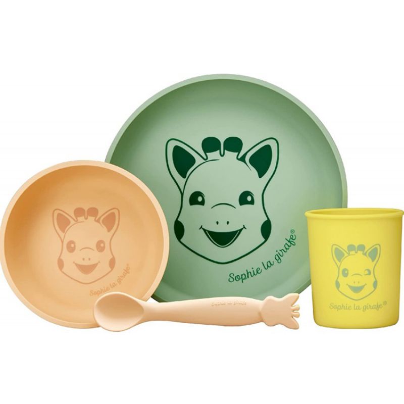 Coffret repas en silicone Pastel (4 pièces) Sophie la girafe