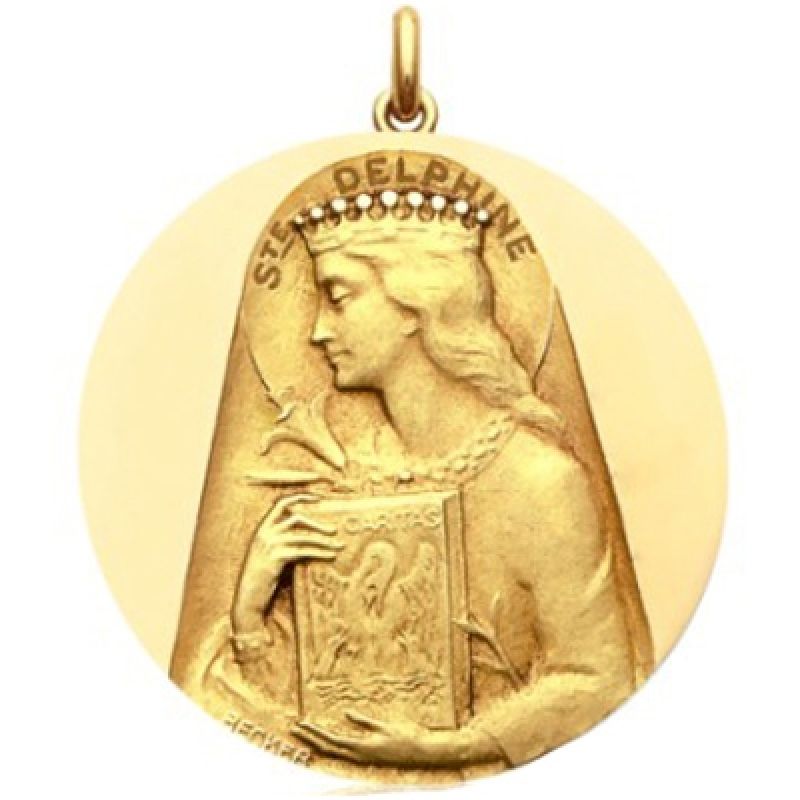 Médaille Sainte Delphine (or jaune 750°) Becker