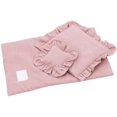 Parure de lit pour poupée rose blush (42 x 28 cm)