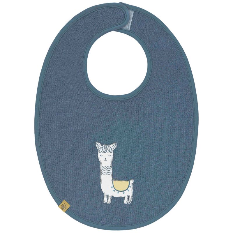 Bavoir à velcro modèle éponge imperméable Glama Lama bleu Lässig