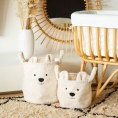 Panier de rangement Teddy écru (30 x 30 cm)