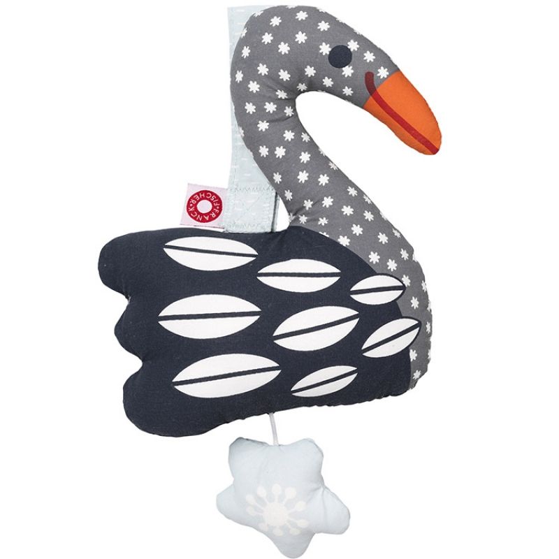 Jouet musical à suspendre en coton bio Else gris (23 cm) Franck & Fischer