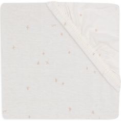 Drap housse en jersey Twinkling Wild Rose (70 x 140 cm) - Jollein