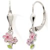 Boucles d'oreilles dormeuses Fleurs (argent 925) Baby bijoux Produit 1
