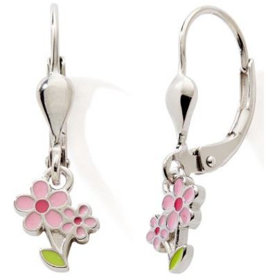 Boucles d'oreilles dormeuses Fleurs (argent 925)