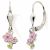 Variation Argenté, rose, vert du produit Boucles d'oreilles dormeuses Fleurs (argent 925) de la marque Baby bijoux