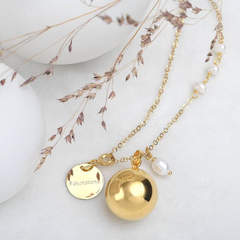 Bola de grossesse Lovely personnalisable (plaqué or jaune) Nativee